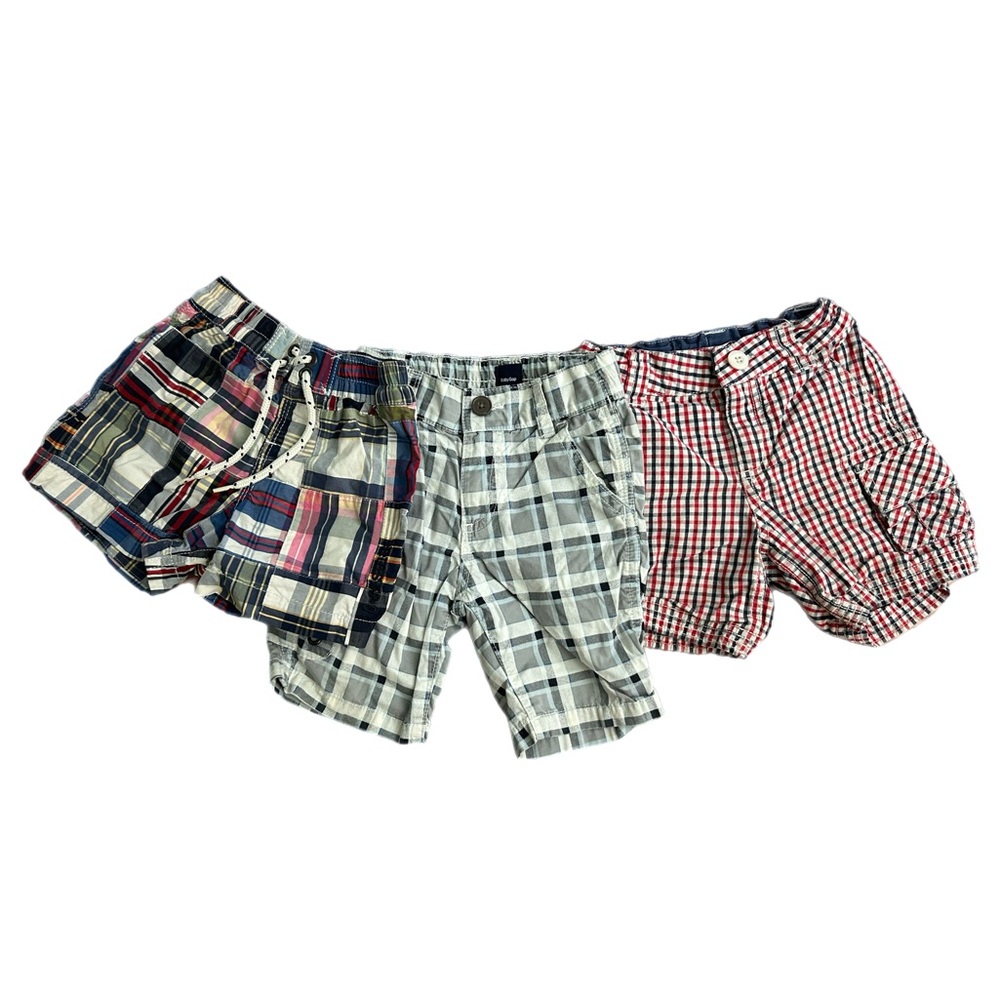18-24m Plaid Shorts Lot of 3 Baby Toddler Boy Trunks Cargo Gap Hanna Andersson